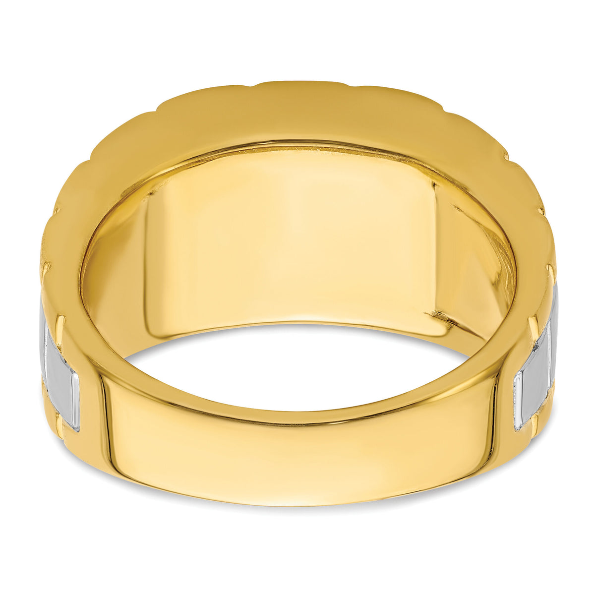 14k Two Tone 3/8 ct Lab Grown Diamond VS/SI+ G+ Semi Mount Men's Ring-B220046