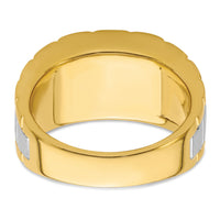 14k Two Tone 3/8 ct Lab Grown Diamond VS/SI+ G+ Semi Mount Men's Ring-B220046
