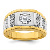 14k Two Tone 3/8 ct Lab Grown Diamond VS/SI+ G+ Semi Mount Men's Ring-B220046
