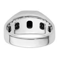 14kw 1/2 ct Lab Grown Dia VS/SI+ G+ & Cr Blue Sapphire Complete Men's Ring-B220050