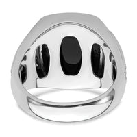 14k White Gold 5/8 ct Lab Grown Dia VS/SI+ G+ & Onyx Comp Men's Ring-B220051
