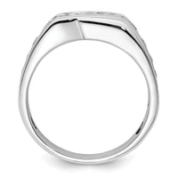 14k White Gold 1 3/8ct Lab Grown Diamond VS/SI+ G+ Comp Satin Men's Ring-B220052