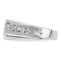 14k White Gold 1 3/8ct Lab Grown Diamond VS/SI+ G+ Comp Satin Men's Ring-B220052