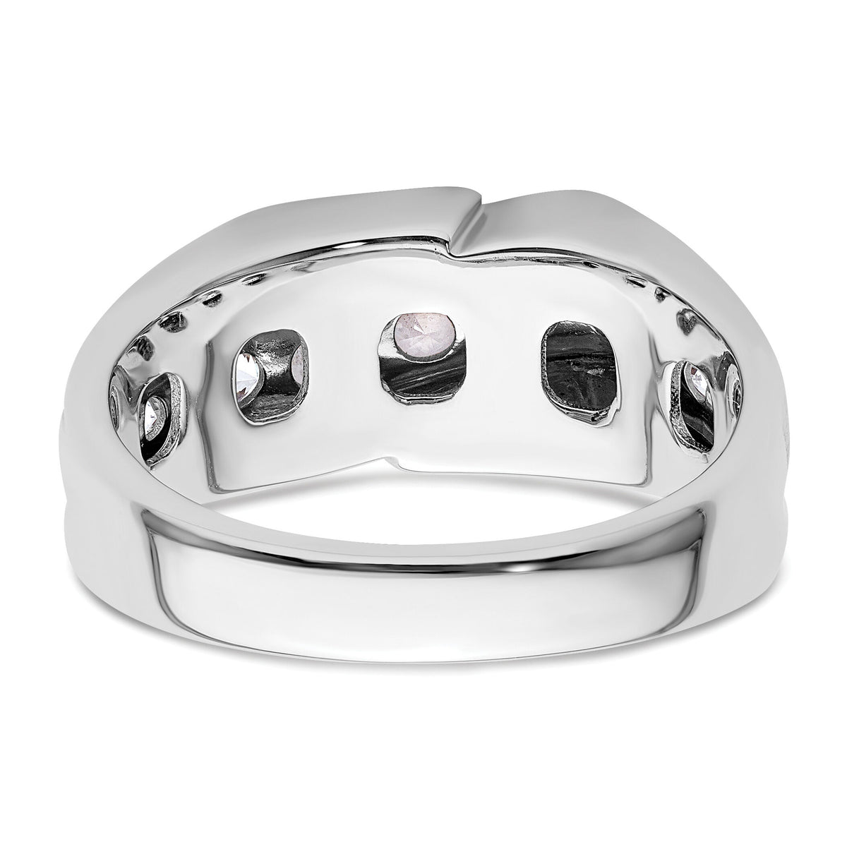 14k White Gold 1 3/8ct Lab Grown Diamond VS/SI+ G+ Comp Satin Men's Ring-B220052