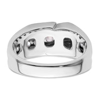 14k White Gold 1 3/8ct Lab Grown Diamond VS/SI+ G+ Comp Satin Men's Ring-B220052