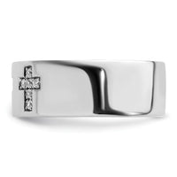 14k White Gold 1/5 ct Lab Grown Dia VS/SI+ G+ Complete Cross Men's Ring-B220056