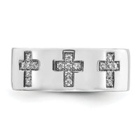14k White Gold 1/5 ct Lab Grown Dia VS/SI+ G+ Complete Cross Men's Ring-B220056