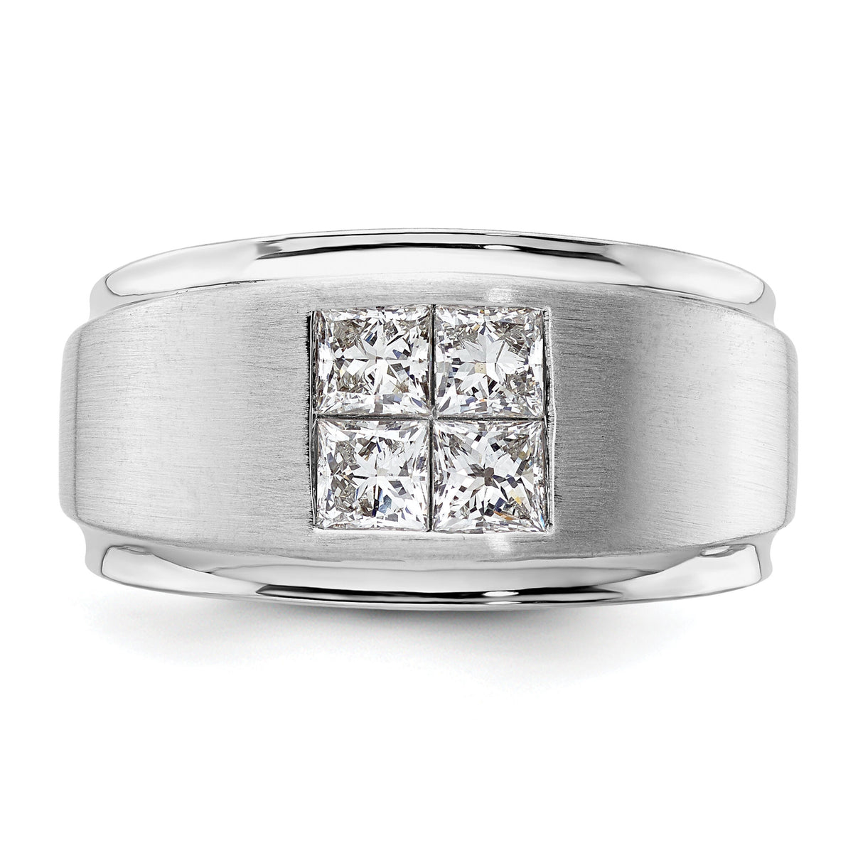 14k White Gold 7/8 ct Lab Grown Diamond VS/SI+ G+ Complete Men's Ring-B220057