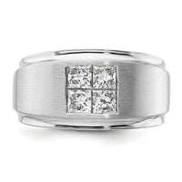 14k White Gold 7/8 ct Lab Grown Diamond VS/SI+ G+ Complete Men's Ring-B220057
