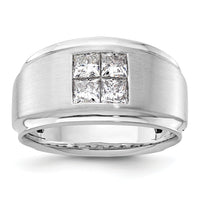 14k White Gold 7/8 ct Lab Grown Diamond VS/SI+ G+ Complete Men's Ring-B220057