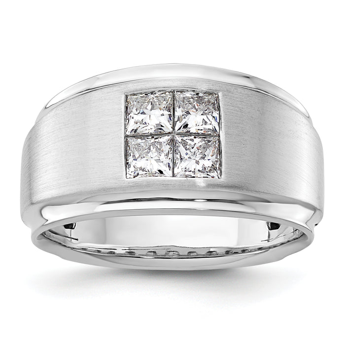 14k White Gold 7/8 ct Lab Grown Diamond VS/SI+ G+ Complete Men's Ring-B220057-4WLG