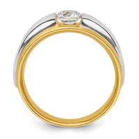 14k Two-tone 3/4 ct Lab Grown Dia VS/SI+ G+ Complete Satin Men's Ring-B220058