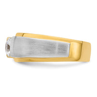 14k Two-tone 3/4 ct Lab Grown Dia VS/SI+ G+ Complete Satin Men's Ring-B220058