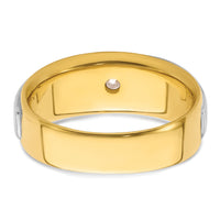 14k Two-tone 3/4 ct Lab Grown Dia VS/SI+ G+ Complete Satin Men's Ring-B220058