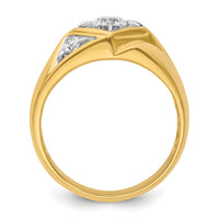 14k w/ RH 3/4 ct Lab Grown Dia VS/SI+ G+ Comp Polished/Satin Men's Ring-B220060A