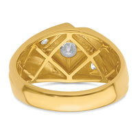 14k w/ RH 3/4 ct Lab Grown Dia VS/SI+ G+ Comp Polished/Satin Men's Ring-B220060A