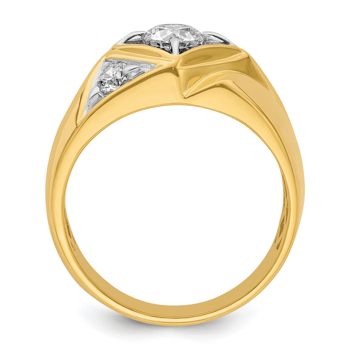 14k w/ White RH 7/8 ct Lab Grown Diamond VS/SI+ G+ Complete Men's Ring-B220060B