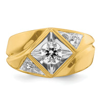 14k w/ White RH 7/8 ct Lab Grown Diamond VS/SI+ G+ Complete Men's Ring-B220060B