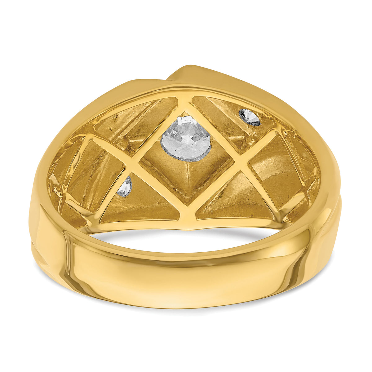 14k w/ White RH 7/8 ct Lab Grown Diamond VS/SI+ G+ Complete Men's Ring-B220060B