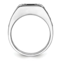 14k White Gold Black Rh 7/8 ct Lab Grown Dia VS/SI+ G+ & Onyx Comp Ring-B220063A
