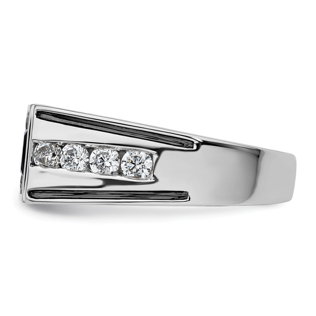 14k White Gold Black Rh 7/8 ct Lab Grown Dia VS/SI+ G+ & Onyx Comp Ring-B220063A