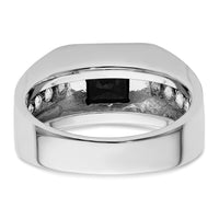 14k White Gold Black Rh 7/8 ct Lab Grown Dia VS/SI+ G+ & Onyx Comp Ring-B220063A