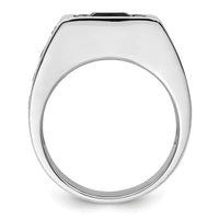 14k White Gold Black Rh 1 1/3 ct Lab Grown Dia VS/SI+ G+ & Onyx Comp Ring-B220063B