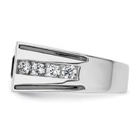 14k White Gold Black Rh 1 1/3 ct Lab Grown Dia VS/SI+ G+ & Onyx Comp Ring-B220063B