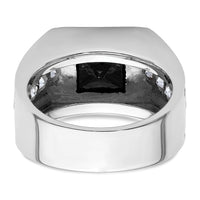 14k White Gold Black Rh 1 1/3 ct Lab Grown Dia VS/SI+ G+ & Onyx Comp Ring-B220063B