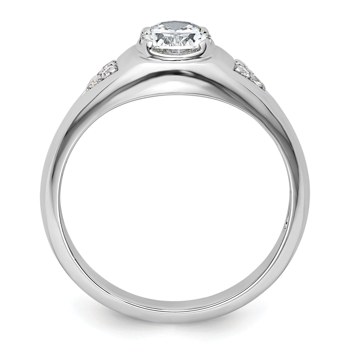 14k White Gold 1/10 ct Lab Grown Diamond Semi Mount Men's Ring-B220064