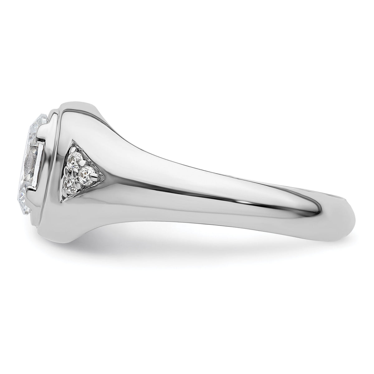 14k White Gold 1/10 ct Lab Grown Diamond Semi Mount Men's Ring-B220064