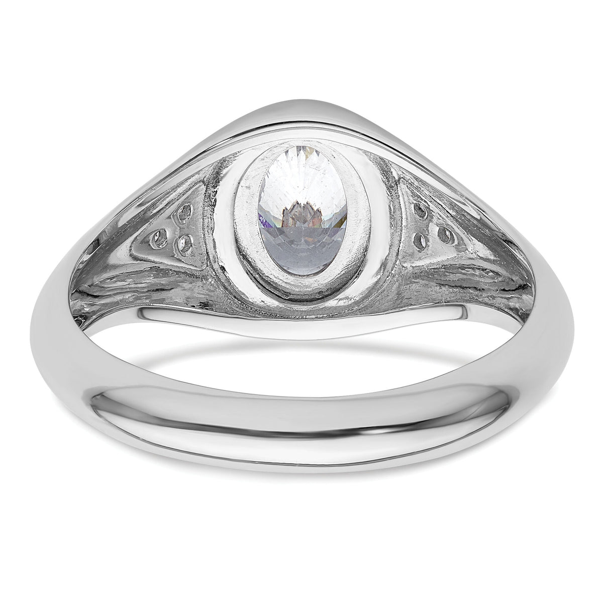 14k White Gold 1/10 ct Lab Grown Diamond Semi Mount Men's Ring-B220064