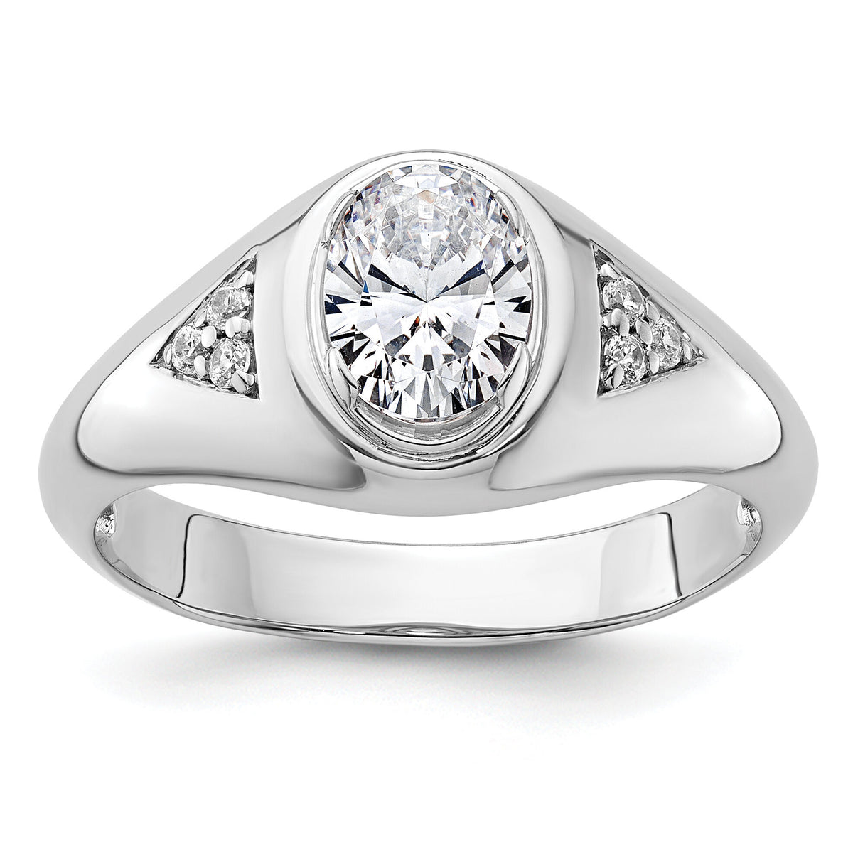 14k White Gold 1/10 ct Lab Grown Diamond Semi Mount Men's Ring-B220064