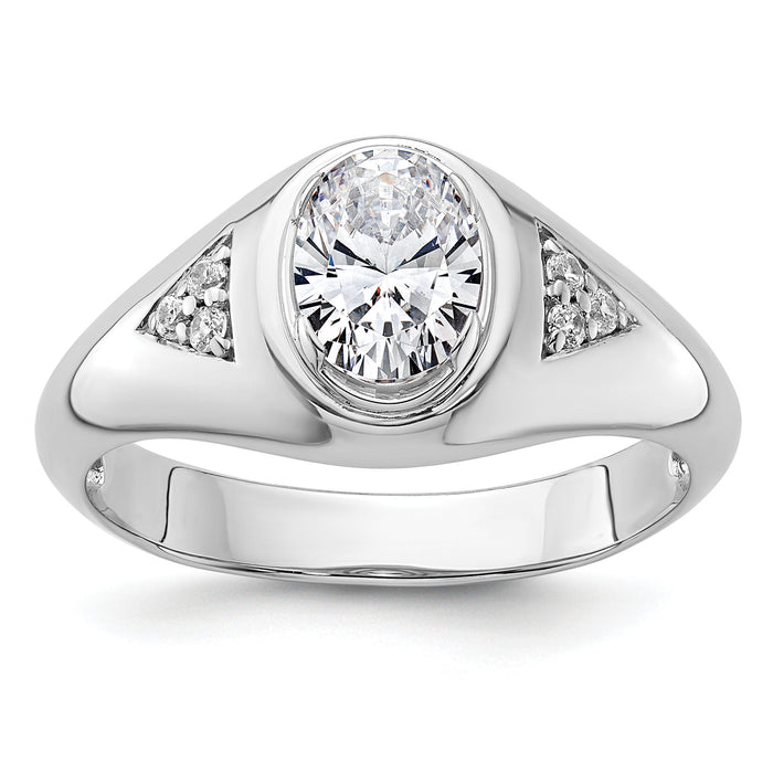 14k White Gold 1/10 ct Lab Grown Diamond Semi Mount Men's Ring-B220064
