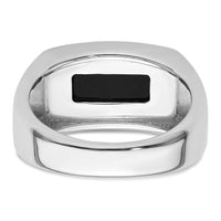 14k White Gold 1/5 ct Lab Grown Dia VS/SI+ G+ & Onyx Comp Men's Ring-B220069