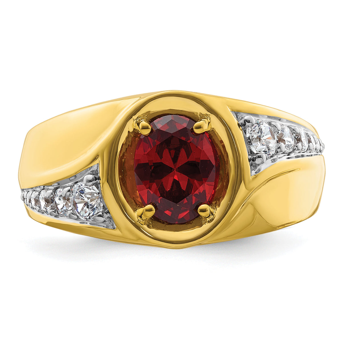 14k 3/8 ct Lab Grown Dia VS/SI+ G+ & Cr Ruby Complete Men's Ring-B220070