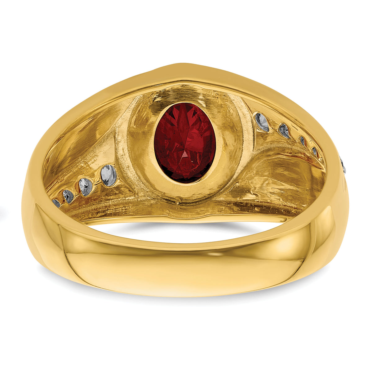 14k 3/8 ct Lab Grown Dia VS/SI+ G+ & Cr Ruby Complete Men's Ring-B220070
