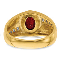 14k 3/8 ct Lab Grown Dia VS/SI+ G+ & Cr Ruby Complete Men's Ring-B220070