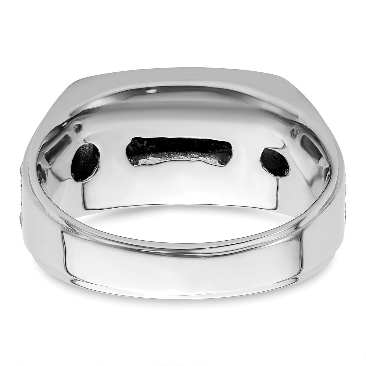 14k White Gold 1 ct Lab Grown Dia VS/SI+ G+ & Onyx Comp Men's Ring-B220072