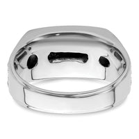 14k White Gold 1 ct Lab Grown Dia VS/SI+ G+ & Onyx Comp Men's Ring-B220072