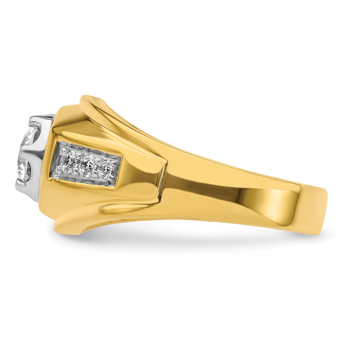 14k Two Tone 1/5 ct Lab Grown Diamond VS/SI+ G+ Semi Mount Men's Ring-B220075