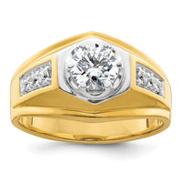 14k Two Tone 1/5 ct Lab Grown Diamond VS/SI+ G+ Semi Mount Men's Ring-B220075