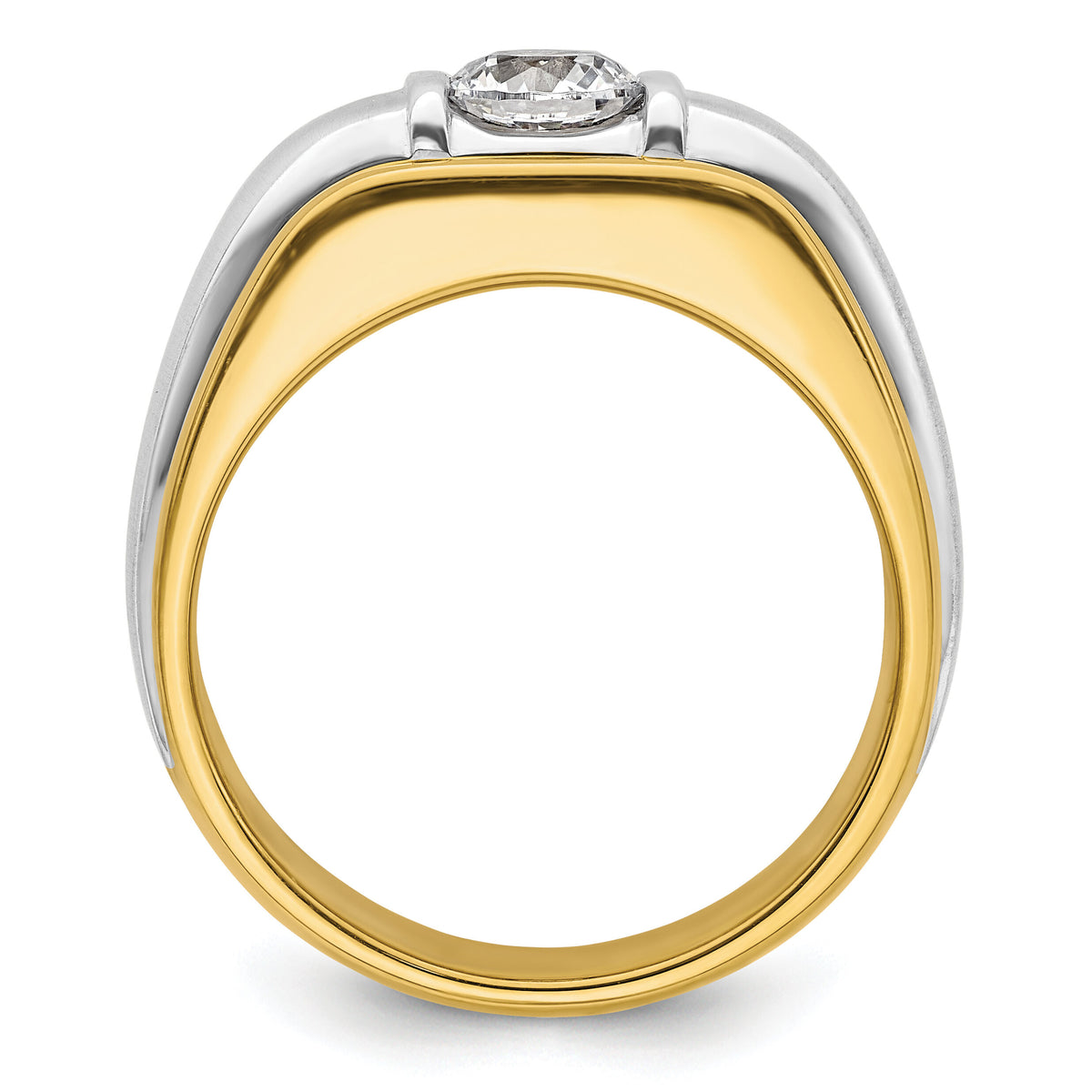 14k Two-tone 3/4 ct Lab Grown Diamond VS/SI+ G+ Complete Men's Ring-B220076
