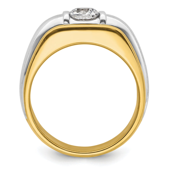 14k Two-tone 3/4 ct Lab Grown Diamond VS/SI+ G+ Complete Men's Ring-B220076