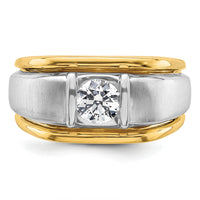 14k Two-tone 3/4 ct Lab Grown Diamond VS/SI+ G+ Complete Men's Ring-B220076