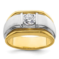 14k Two-tone 3/4 ct Lab Grown Diamond VS/SI+ G+ Complete Men's Ring-B220076