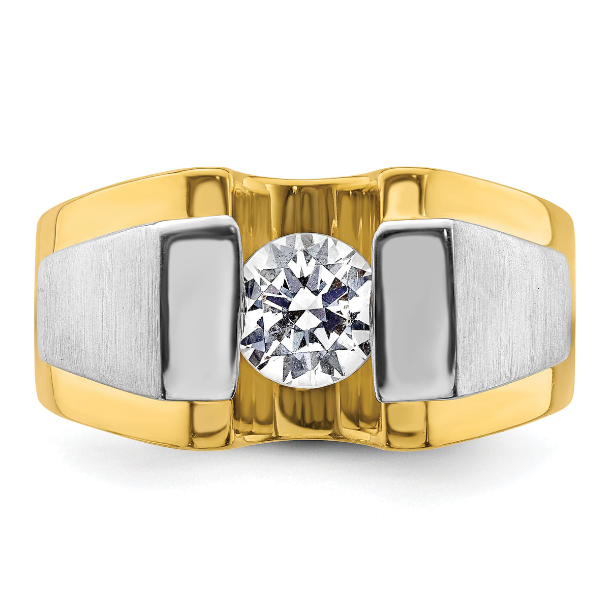 IBGoodman 14k Two-Tone Polished & Satin Men's Ring Mounting-B220077