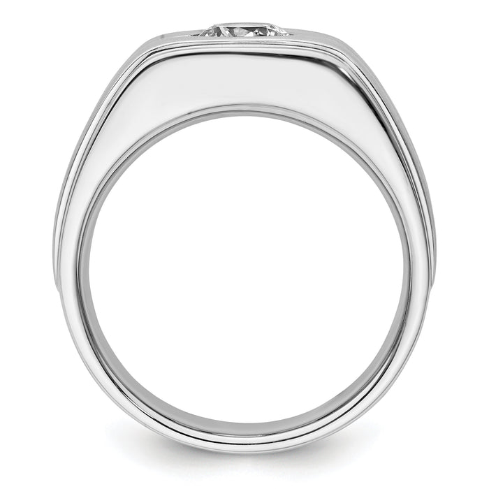 IBGoodman 14k White Gold w/ Black Rhodium Satin Men's Ring Mounting-B220078