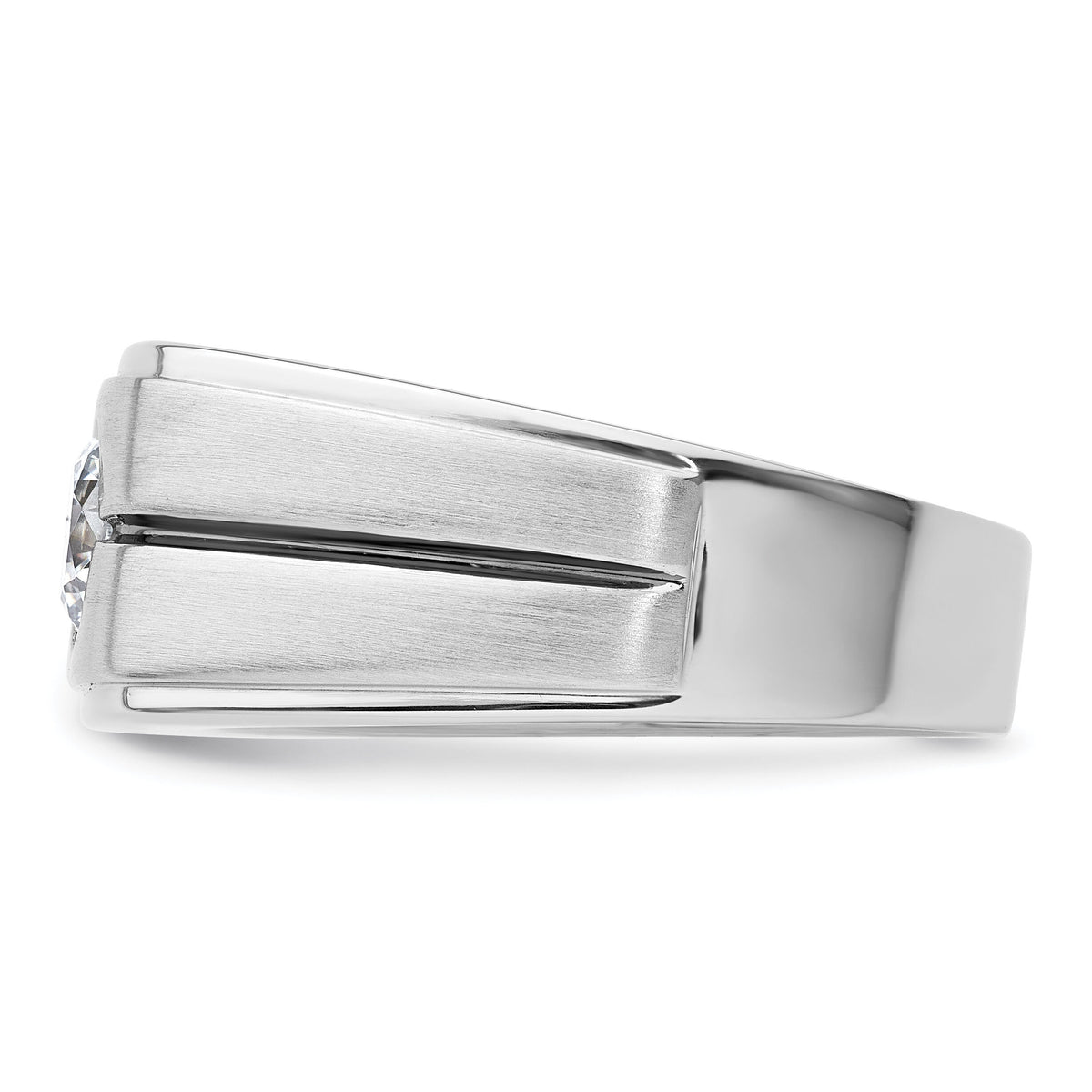 IBGoodman 14k White Gold w/ Black Rhodium Satin Men's Ring Mounting-B220078