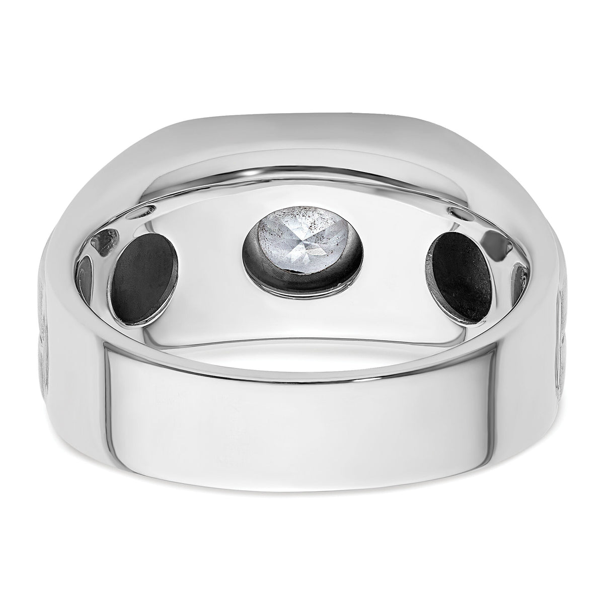 IBGoodman 14k White Gold w/ Black Rhodium Satin Men's Ring Mounting-B220078